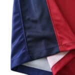 Close-up image of the Barcelona x Coldplay special release fan jersey fabric in blue and red colors.