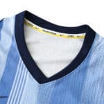 Close-up of the Tottenham x Travis Scott Special Release Player Version jersey, showcasing the neckline and inner collar detailing.