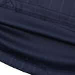 Close-up of the dark blue fabric and stitching details of the Argentina Retro Away 2006 Fan Version football jersey.