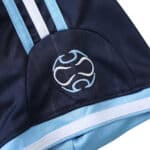 Close-up of the Argentina Retro Away 2006 Fan Version jersey showing embroidered blue and white detail and design.