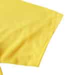 Close-up of the sleeve on the Arsenal Retro Away 2005/06 Fan Version jersey, showing its yellow fabric and stitching.
