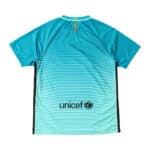 Back view of Barcelona Retro Third 2016/17 Fan Version jersey, featuring teal gradient design and UNICEF logo at the bottom.
