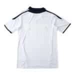 Back view of Chelsea Retro Away 2011/12 Fan Version jersey in white with black collar and accents on shoulders and sleeves.