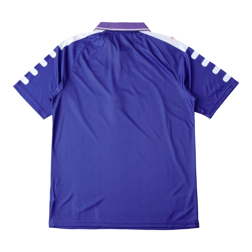 Fiorentina Retro Home 1998/99 Fan Version jersey in purple, back view.