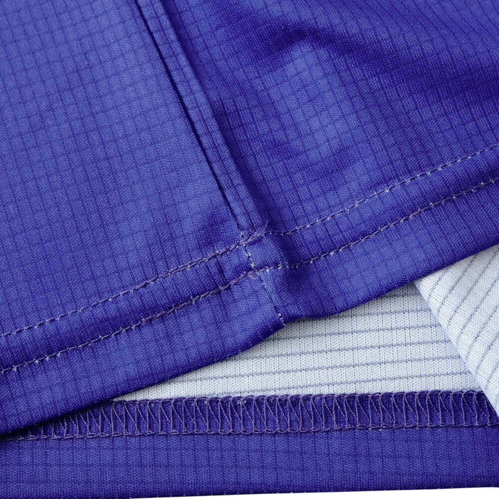 Close-up view of stitching on the Fiorentina Retro Home jersey from the 1998/99 season, Fan Version.