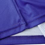 Close-up view of stitching on the Fiorentina Retro Home jersey from the 1998/99 season, Fan Version.