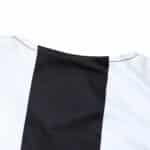 Close-up of the back collar and black-and-white stripes on the Juventus Retro Home 2004/05 Fan Version jersey.