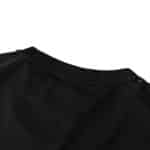 Close-up view of the neck and collar area of the Juventus Retro Third 2015/16 Fan Version jersey in black.