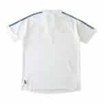 Back view of the Real Madrid Retro Home jersey, 2001/02 Fan Version, featuring blue shoulder stripes.