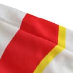 Close-up of the red and yellow stripe design on the Spain Retro Third 1996 Fan Version jersey.