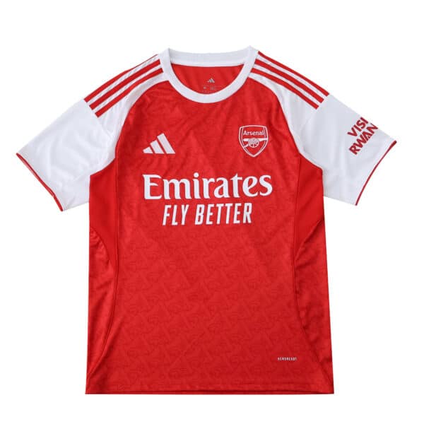 Arsenal Home 2025/26 Fan Version jersey featuring red body, white sleeves, and club crest on chest.