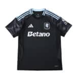 Aston Villa Away 2025/26 Fan Version jersey in black with blue accents and sponsor logo on the front.