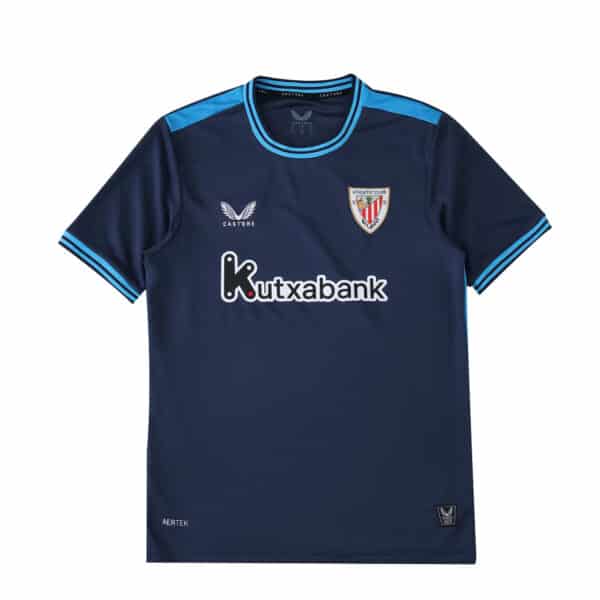 Athletic Bilbao Away 2025/26 Fan Version jersey in dark blue with light blue accents and club crest.