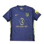 Atlético Madrid Away 2025/26 Player Version jersey in dark blue with yellow accents and sponsor logos.