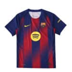 Barcelona Home 2025/26 Player Version jersey with vertical stripes, Nike and Spotify logos, club badge.