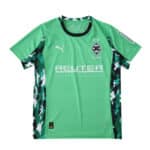 Borussia Monchengladbach Away Fan Version 2025/26 jersey in green with camouflage side panels.