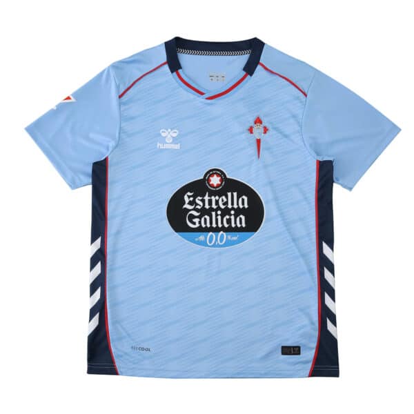 Celta Vigo 2025/26 home jersey fan version in light blue with sponsor and team crest on chest.
