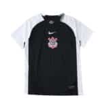 Corinthians Away 2025/26 Fan Version jersey in black with white sleeves and club crest on the chest.