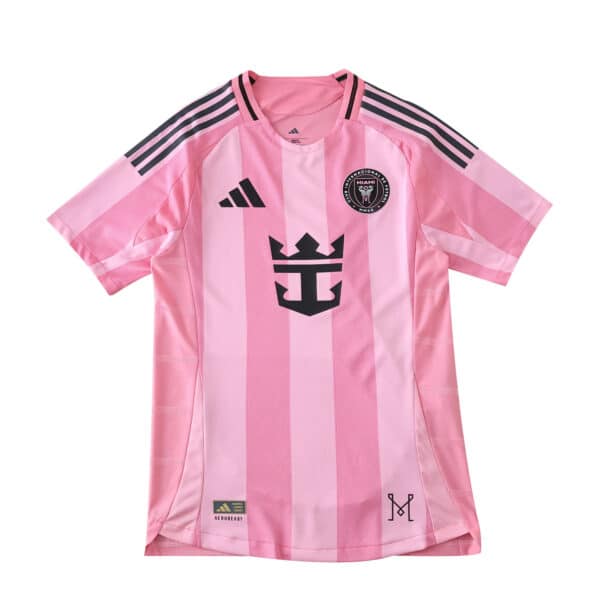 Inter Miami CF Home 2025/26 Player Version jersey in pink with club crest and adidas logo.