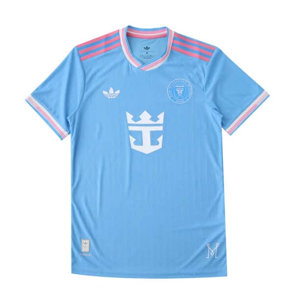 Inter Miami CF Third 2025/26 Player Version jersey in light blue with pink accents, displayed on white background.