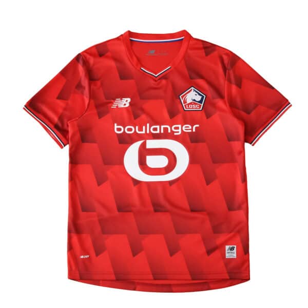 Lille LOSC Home 2025/26 Fan Version jersey in red with club crest and sponsor logos.