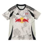 New York Red Bulls 2025/26 away fan jersey with digital camo pattern and team logo on chest.