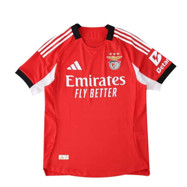 SL Benfica Home 2025/26 Player Version jersey in red with sponsor logos and club crest on the chest.