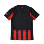 Back view of AC Milan 2025/26 Home Player Version jersey with black and red stripes at the bottom.