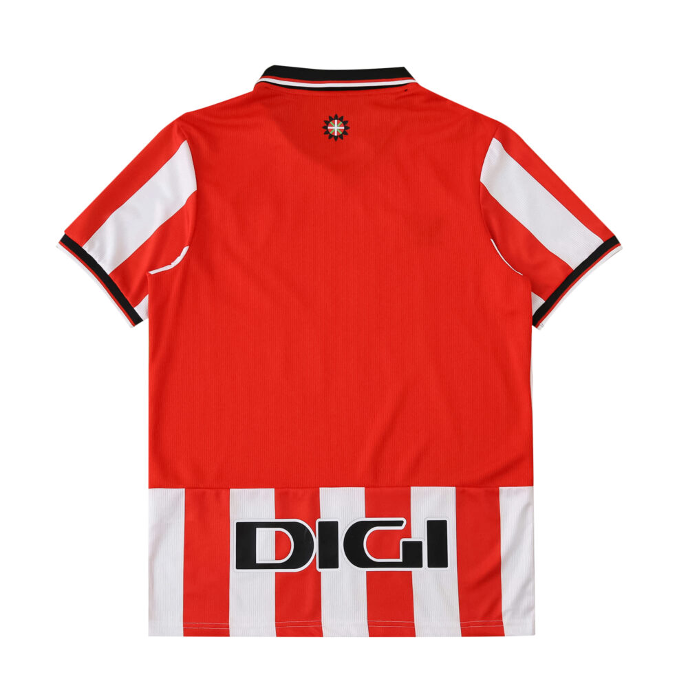 Back view of the Athletic Bilbao 2025/26 home fan jersey, red and white with DIGI sponsor logo.