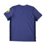 Back view of the Atlético Madrid Away 2025/26 Fan Version jersey in dark blue with yellow sleeve detail.