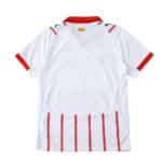 Back view of the Girona Home 2025/26 Fan Version jersey, featuring red accents and vertical stripes.