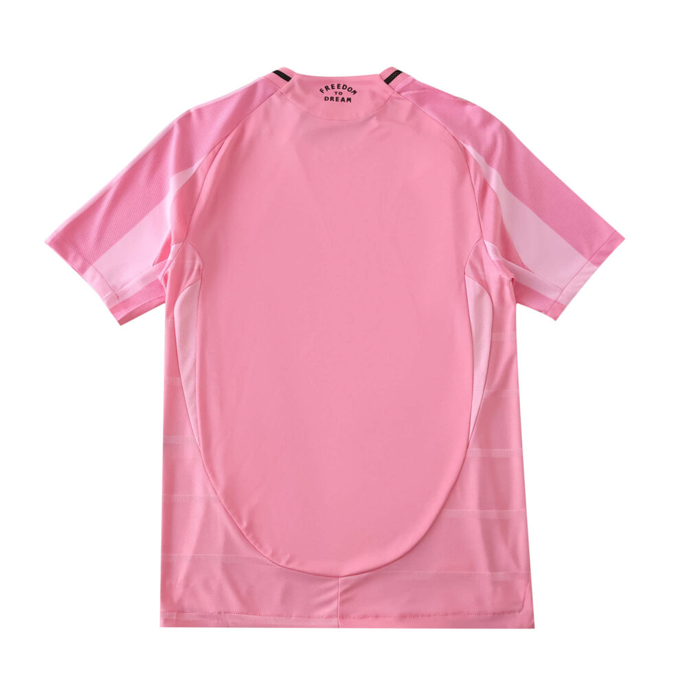Back view of the Inter Miami CF 2025/26 Home Player Version jersey in pink.
