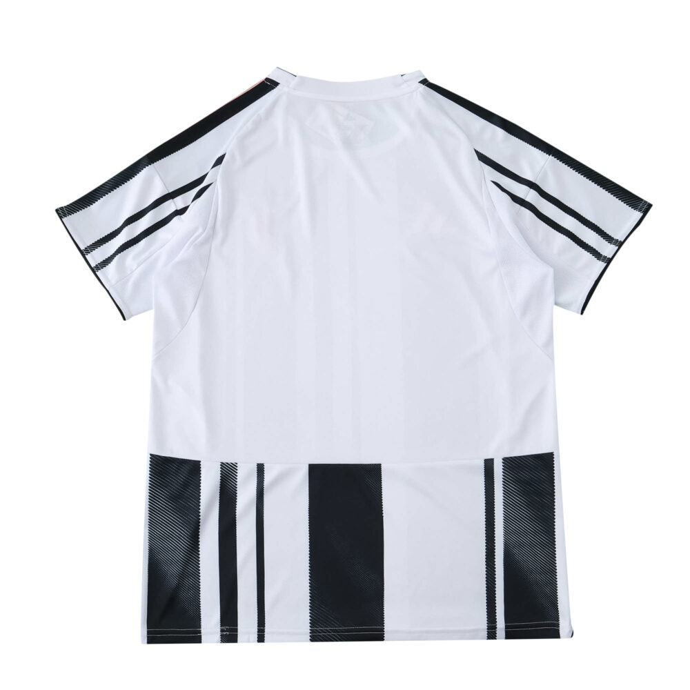 Back view of Juventus Home 2025/26 Fan Version jersey featuring black and white design elements.