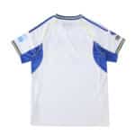 Back view of Leeds United 2025/26 home fan version jersey, white with blue and yellow accents.