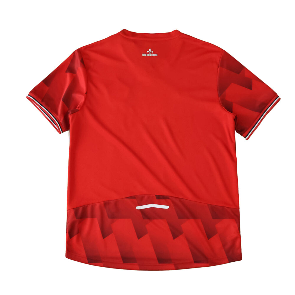 Back view of Lille LOSC Home 2025/26 Fan Version jersey, featuring red color with geometric accents.