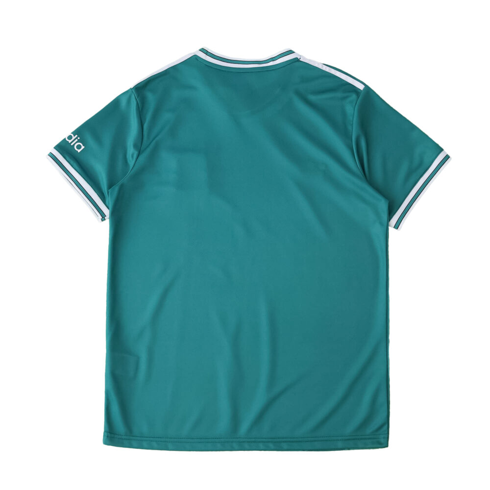Back view of Liverpool Third 2025/26 Fan Version jersey in teal with white and black trim.