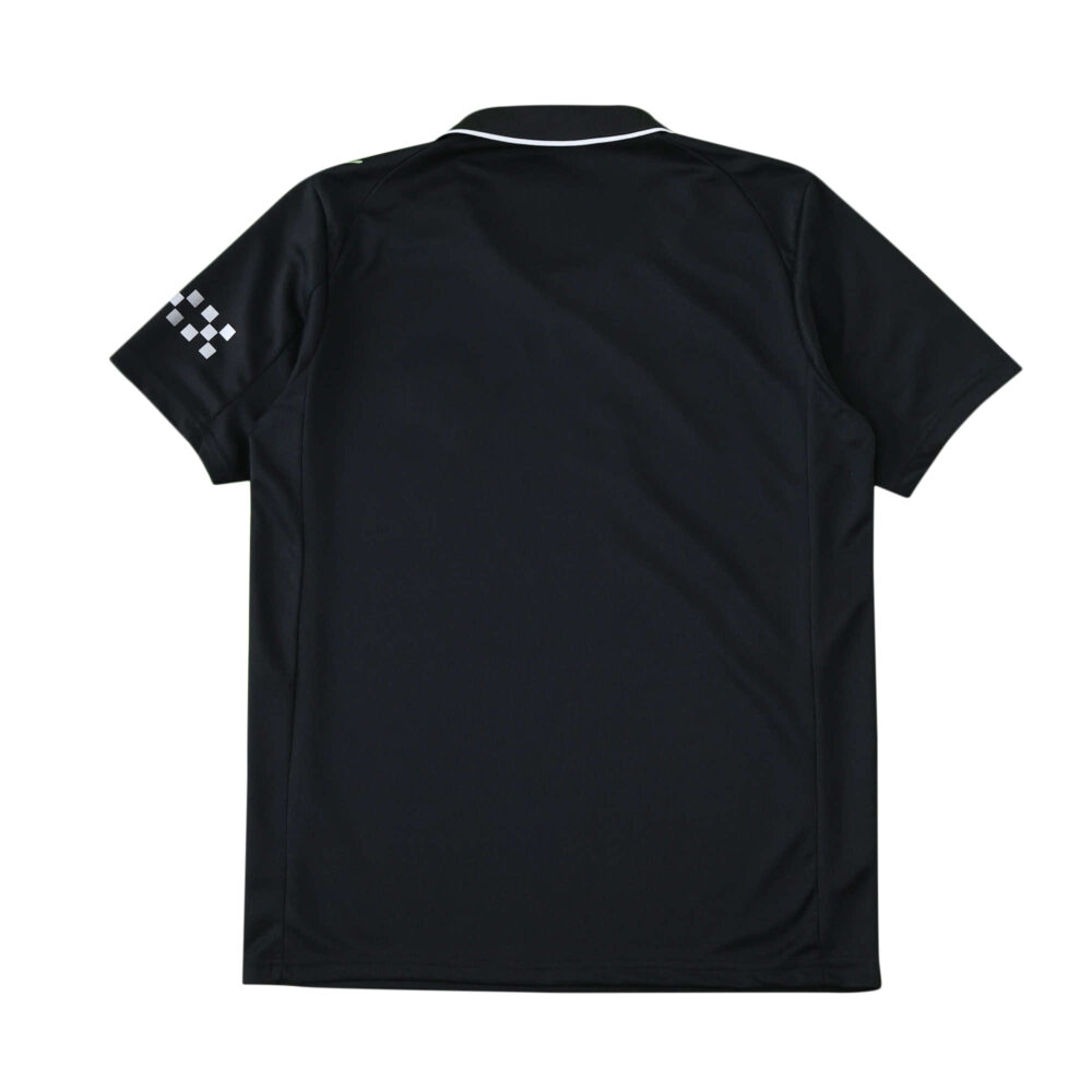 Back view of the Manchester City 2025/26 Away Fan Version jersey in black with a white neckline detail.