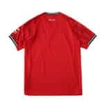 Back view of Manchester United 2025/26 Home Fan Version jersey in red with black and white collar trim.