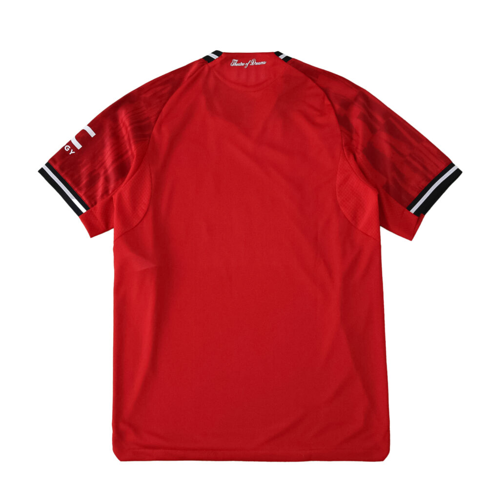 Back view of Manchester United Home 2025/26 Player Version jersey in red with black and white sleeve trim.