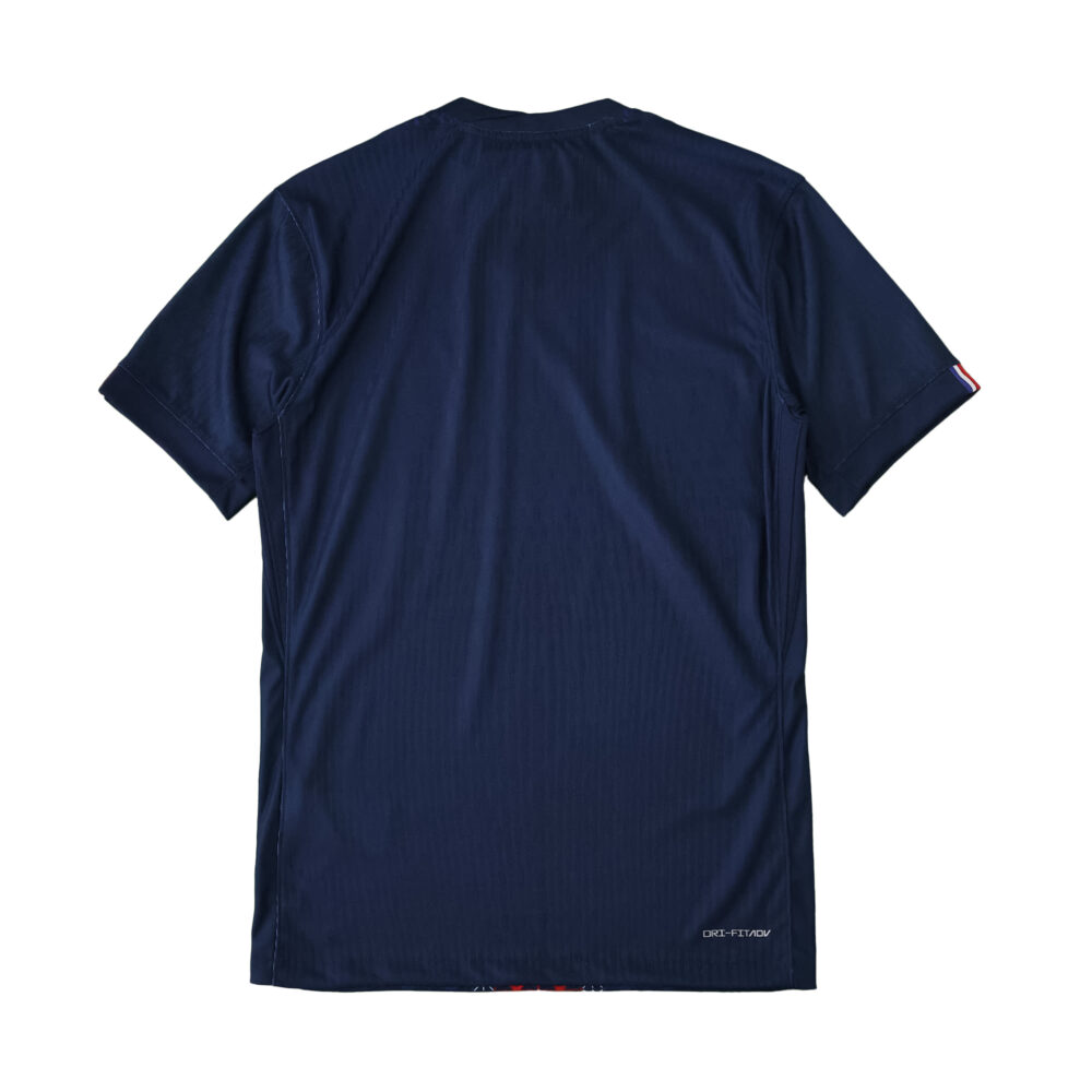 Back view of the Paris Saint-Germain 2025/26 Home Player Version jersey in dark blue.