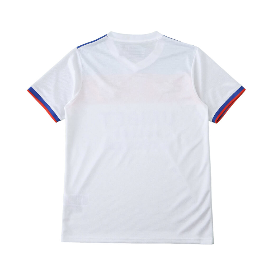 Back view of the Rangers Away 2025/26 Fan Version jersey in white with blue and red sleeve trim.