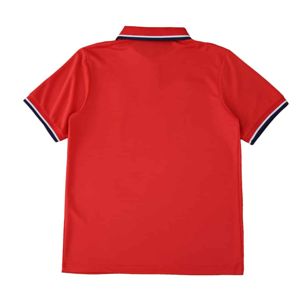 Back view of the Rangers Third 2025/26 Fan Version jersey in red with dark trim on collar and sleeves.