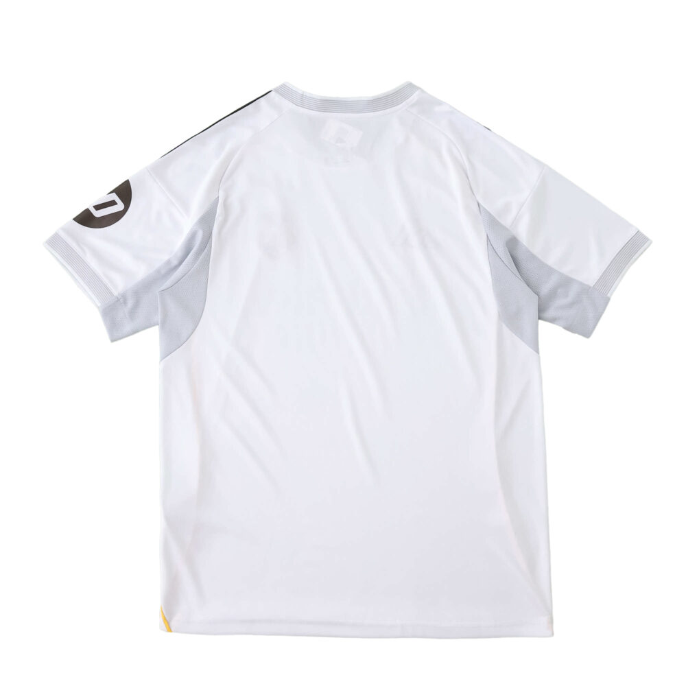 Back view of the Real Madrid Home 2025/26 Fan Version jersey in white with grey accents.