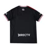 Back view of River Plate Away 2025/26 Fan Version jersey in black with white and red accents, sponsor visible.