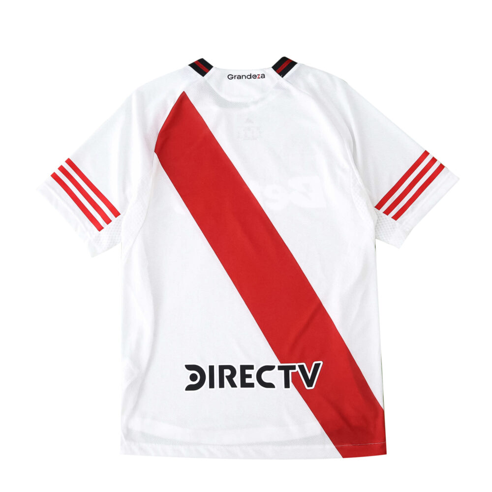 Back view of River Plate Home 2025/26 Player Version jersey with red sash and DIRECTV sponsor logo.
