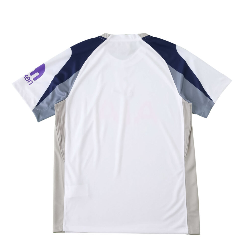 Back view of the Tottenham Hotspur 2025/26 Home Fan Jersey, featuring white with navy and gray accents.