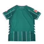 Back view of Werder Bremen 2025/26 home fan jersey in green with white accents and sponsor patches.