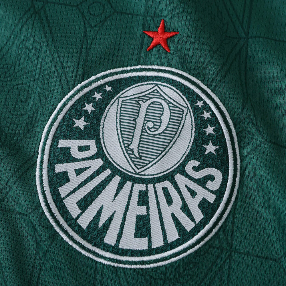 Palmeiras 2025/26 Home Fan Version jersey featuring club crest and red star on green fabric.
