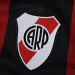 River Plate 2025/26 Away Player Version jersey featuring the club crest on a black and red background.