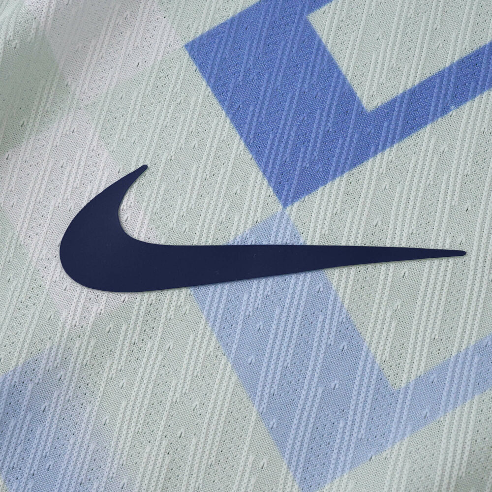 Close-up of the Nike logo on the Inter Milan 2025/26 Away Player Version jersey fabric.